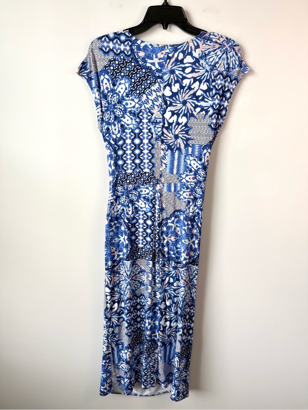 Haute Hippie Tribe Olivia Draped Jersey Dress Blue Wedgewood S - Picture 6 of 9